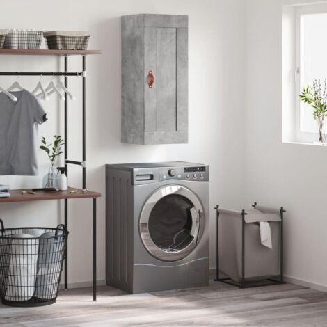 Wall Mounted Cabinet Concrete Grey 34.5x34x90 cm Engineered Wood vidaXL