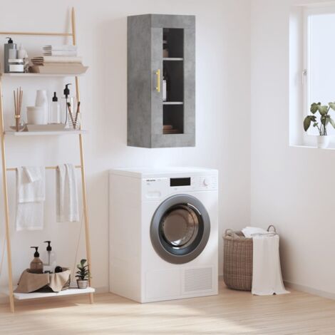 Wall Mounted Cabinet Concrete Grey 34.5x34x90 cm vidaXL