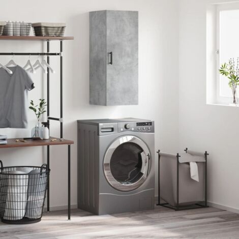 Wall Mounted Cabinet Concrete Grey 34.5x34x90 cm vidaXL