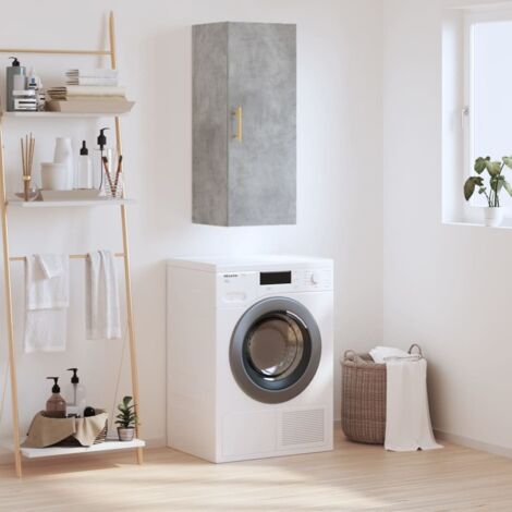 Wall Mounted Cabinet Concrete Grey 34.5x34x90 cm vidaXL