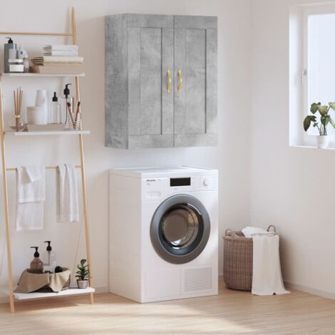 Wall Mounted Cabinet Concrete Grey 69.5x34x90 cm Engineered Wood vidaXL