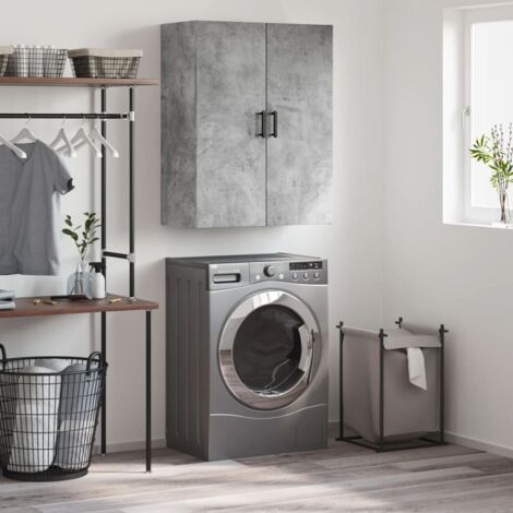 Wall Mounted Cabinet Concrete Grey 69.5x34x90 cm vidaXL