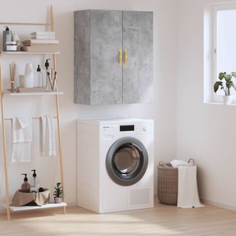 Wall Mounted Cabinet Concrete Grey 69.5x34x90 cm vidaXL