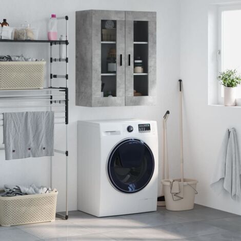 Wall Mounted Cabinet Concrete Grey 69.5x34x90 cm vidaXL