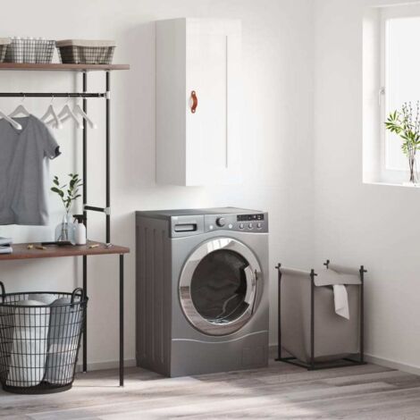 Wall Mounted Cabinet High Gloss White 34.5x34x90 cm Engineered Wood vidaXL