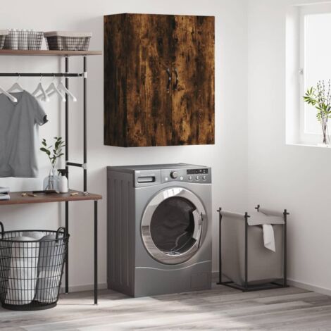 Wall Mounted Cabinet Smoked Oak 69.5x34x90 cm Engineered Wood vidaXL