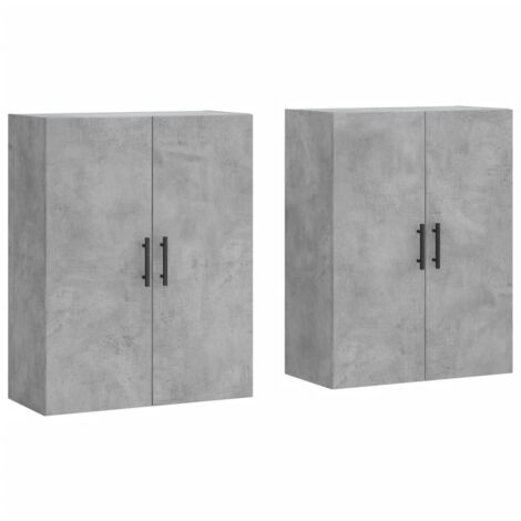 Wall Mounted Cabinets 2 pcs Concrete Grey 69.5x34x90 cm vidaXL