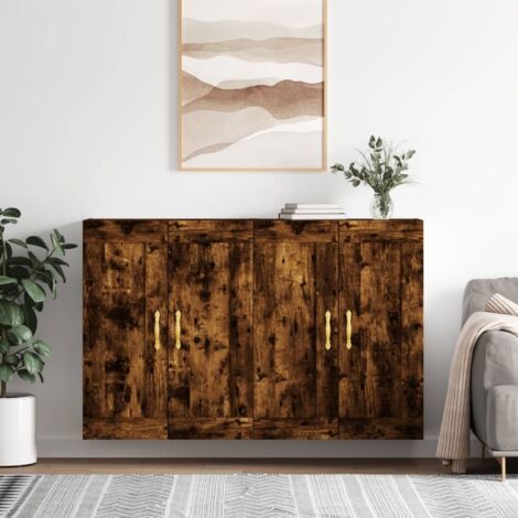 Wall Mounted Cabinets 2 pcs Smoked Oak Engineered Wood vidaXL