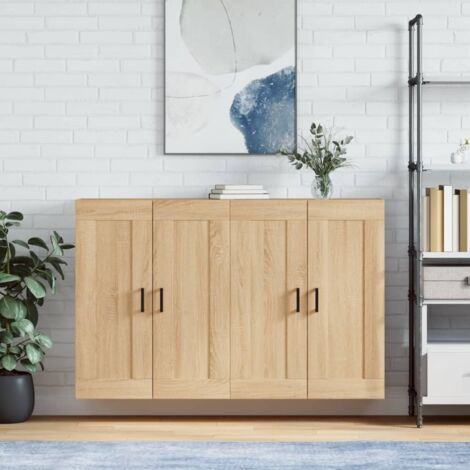 Wall Mounted Cabinets 2 pcs Sonoma Oak Engineered Wood vidaXL