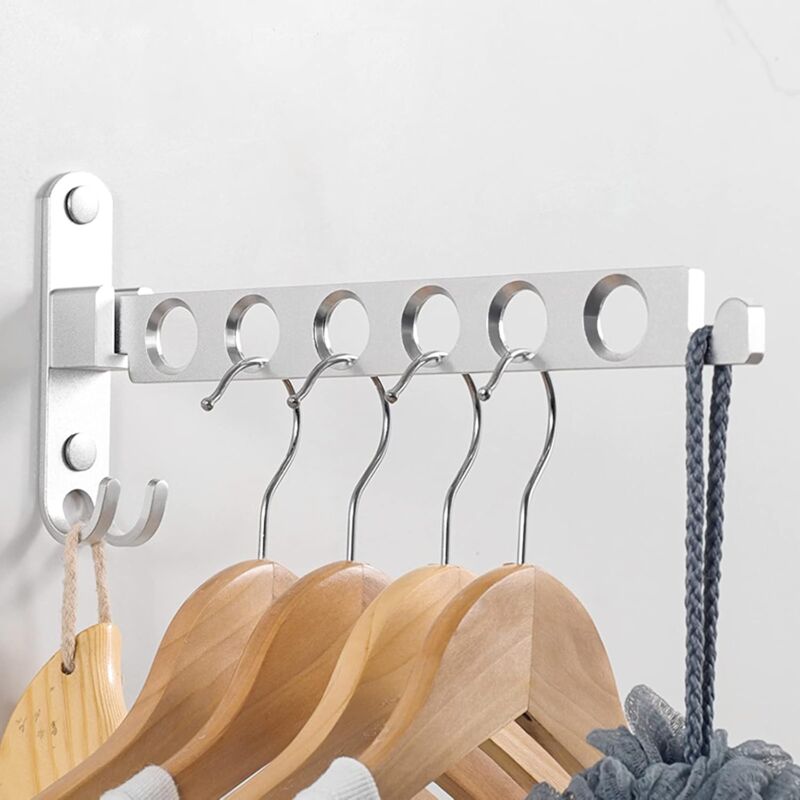 Wall Mounted Clothes Dryer, Wall Hanger Drying Rack, 90° Rotation Foldable Wall Mounted Clothes Rack, for Balcony, Bathroom