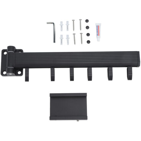 Wall Mounted Clothes Drying Rack Retractable Laundry Drying Rack for Balcony Bedroom Black