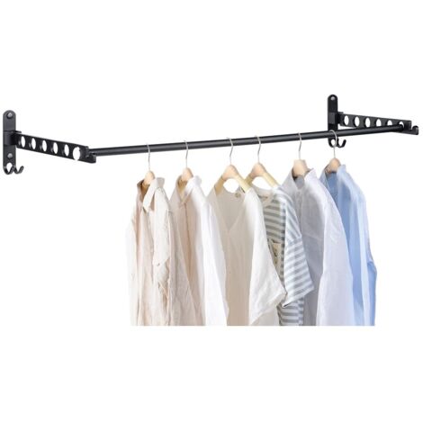 Wall Mounted Clothes Rack, Wall Hanger Drying Rack, 90° Rotation Wall Mounted Foldable Clothes Rack, for Balcony, Bathroom, Hotel