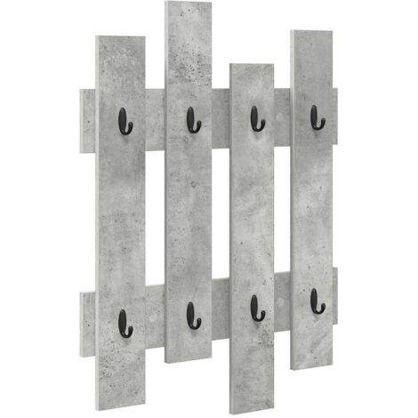 Wall-Mounted Coat Rack Concrete grey 60 x 3 x 82 cm vidaXL