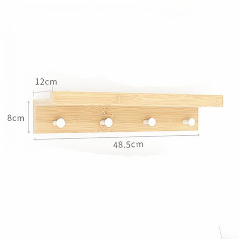 Wall Mounted Coat Rack, Wall Mounted Coat Rack with Floating Shelf Wall Mounted Key Hooks Mail Holder Organizer for Entryway, Kitchen, Bathroom, Living Room