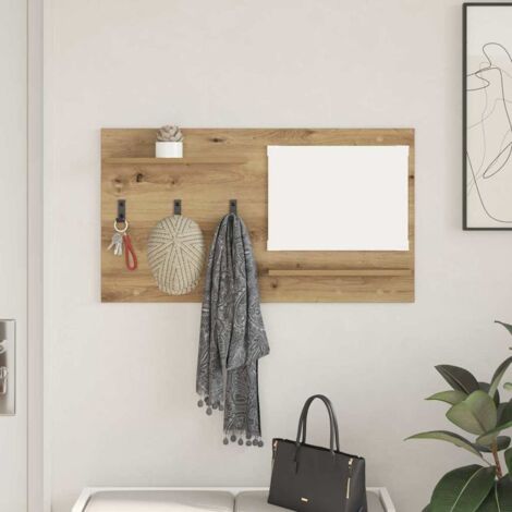 Wall-Mounted Coat Rack with Shelf Artisan oak 90 x 10 x 50 cm vidaXL