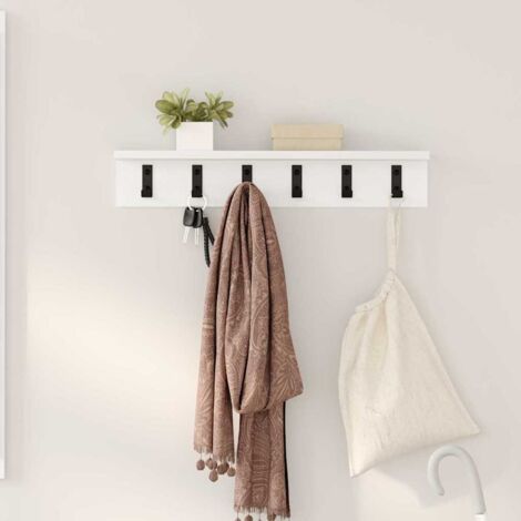 Wall-Mounted Coat Rack with Shelf White 60 x 10.5 x 10.5 cm vidaXL