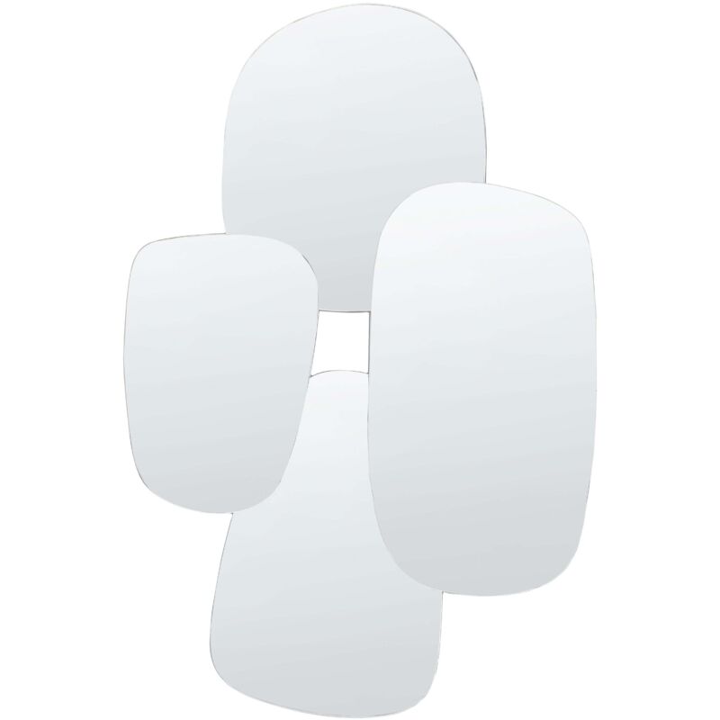 Beliani - Wall Mounted Decorative Mirror Modern Style Hanging Decor 80 X 120 Cm Silver Vouzon