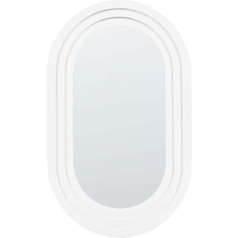 Beliani - Wall Mounted Decorative Mirror Modern Style Hanging Decor Metal 43 X 69 Cm White Massilly
