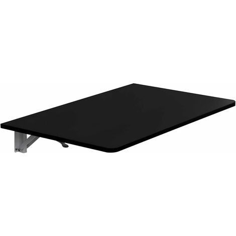 Wall Mounted Desk, Folding Table on the Wall, Floating Drop-Leaf Desk for Study, Foldable Desk for Small Room (Black)