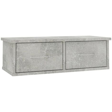 Wall-mounted Drawer Shelf Concrete Grey 60x26x18.5 cm Engineered Wood vidaXL
