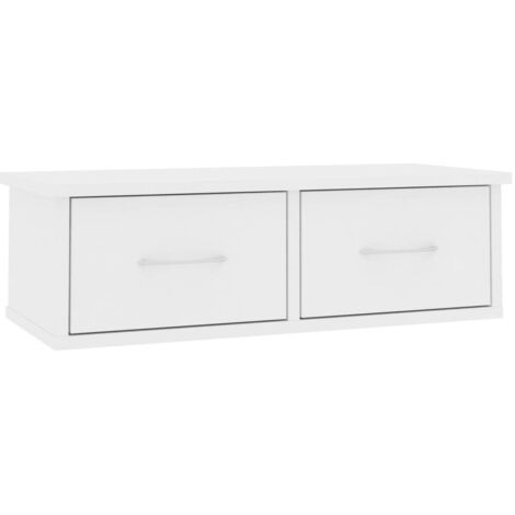 Wall-mounted Drawer Shelf White 60x26x18.5 cm Engineered Wood vidaXL