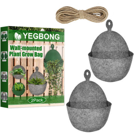 Wall-mounted Felt Plant Grow Bag Home Gardening Three-Dimensional Vertical Greening Gray 2