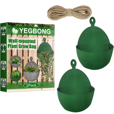 Wall-mounted Felt Plant Grow Bag Home Gardening Three-Dimensional Vertical Greening Green 2