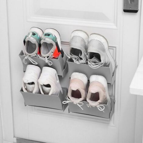 Wall-mounted folding shoe rack - 22.5 x 10.5 x 13.5 cm