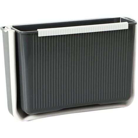 Wall Mounted Folding Trash Bin Strong Load Bearing Large Capacity Kitchen Hanging Trash Can for Home Grey