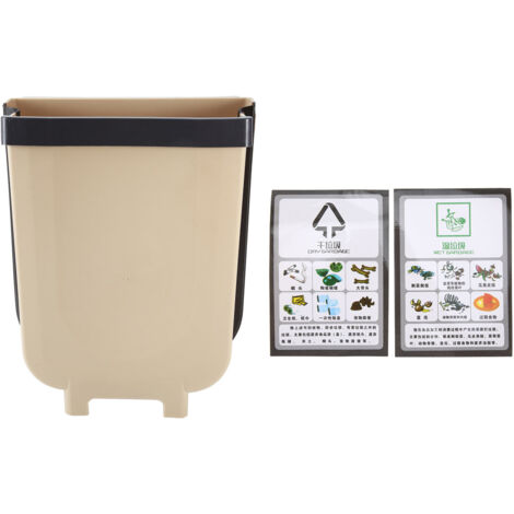 Wall Mounted Folding Waste Bin Kitchen Cabinet Door Hanging Trash Garbage Can Container