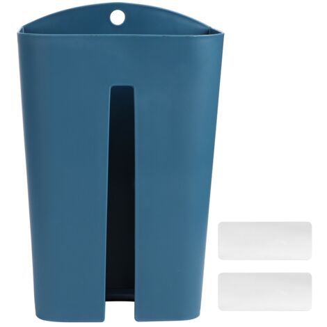 Wall Mounted Garbage Trash Bag Storage Holder Tissue Dispenser Container Organizer Kitchen Decor(Dark Blue )