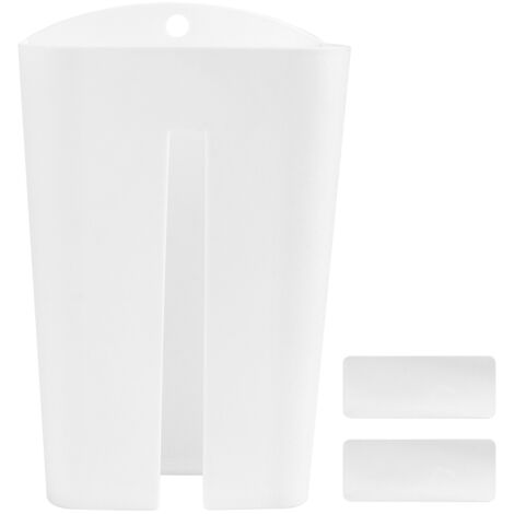 Wall Mounted Garbage Trash Bag Storage Holder Tissue Dispenser Container Organizer Kitchen Decor(White )