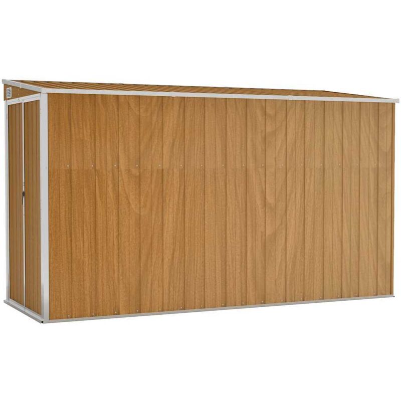 Wall-mounted Garden Shed Brown 118x288x178 Cm Galvanised Steel Vidaxl