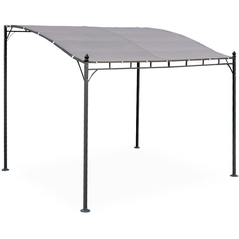 Sweeek 3x2.5m wall-mounted pergola Beige-brown 298x249x248 cm - Brestum