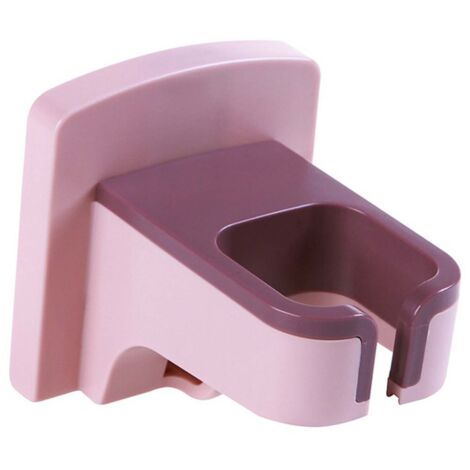 Wall Mounted Hair Dryer Holder Punch Free Self Adhesive Blow Dryer Holder for Bathroom Washroom Pink