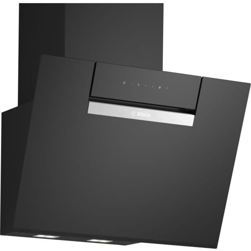 Wall-mounted hood - inclined glass - BOSCH SER4 - DWK67FN60 Black - Home Connect - L: 590 mm x D: 433 mm