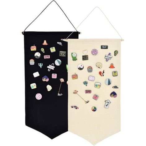 Wall-mounted jewelry box, fabric display case, enamel pin holder, chain loop tag