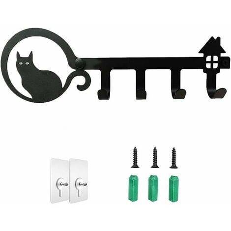 4 Hook Wall Mounted Key Holder Rack for Entryway, Kitchen, Bedroom