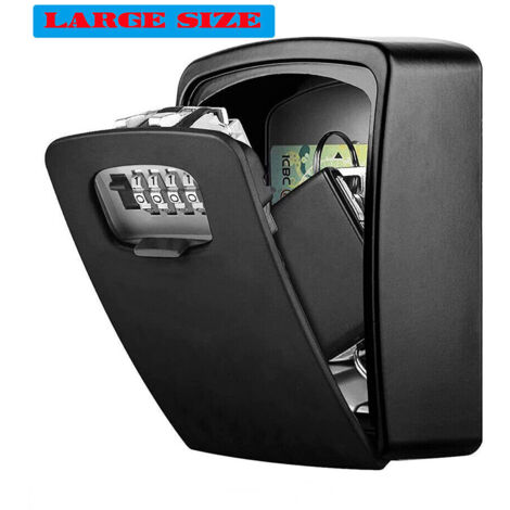 Wall Mounted Key Safe Box with Secure 12 Digit Combination Weatherproof Outdoor Lock Box for Keys Sturdy Metal Build Drop Tested Ideal for Home Business Garage Grey
