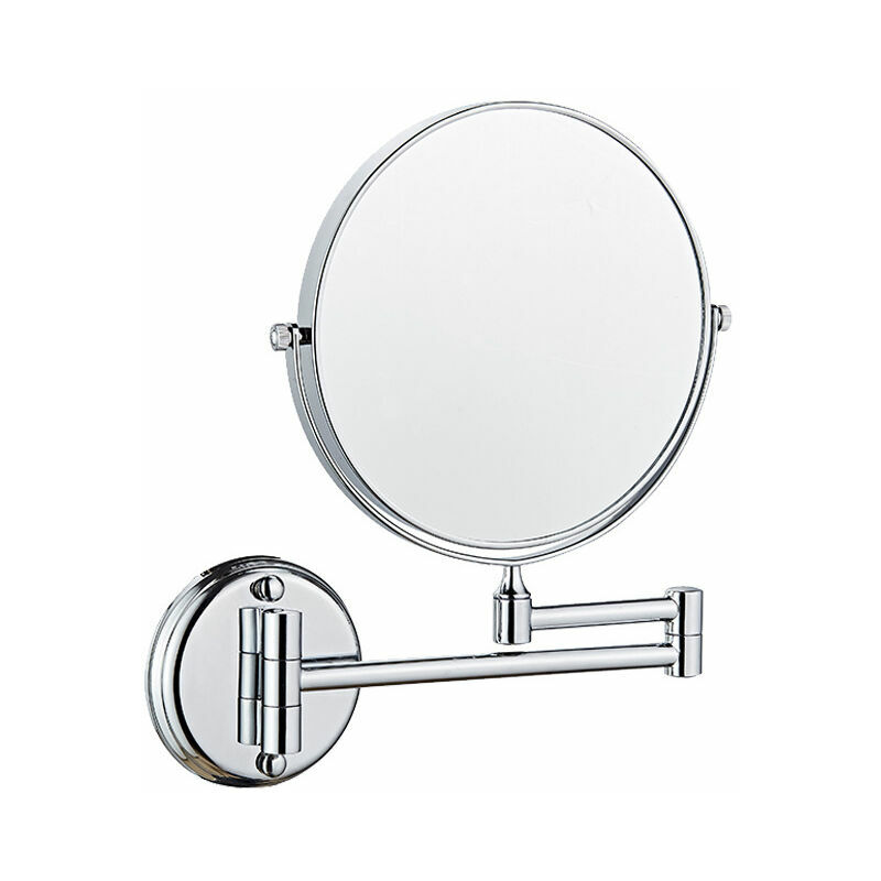 Wall-Mounted Magnifying Mirror Wall-Mounted Cosmetic Mirror Telescope 360° Swivel Extendable Mirror Ideal for Bathroom Double folding and without