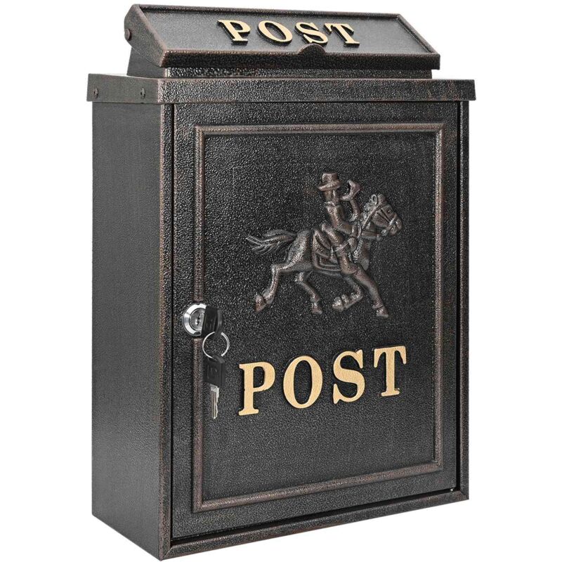 Wall Mounted Mailbox Bronze 29 x 13 x 41 cm Cast Aluminum vidaXL