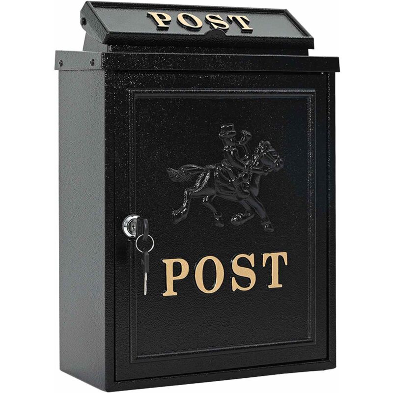 Wall Mounted Mailbox Black 29 x 13 x 41 cm Cast Aluminum vidaXL