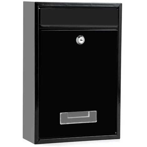 Wall-mounted mailbox, key-locked mailbox, with envelope dispenser, suitable for office, business, home, and decorative use, black. 32022085mm