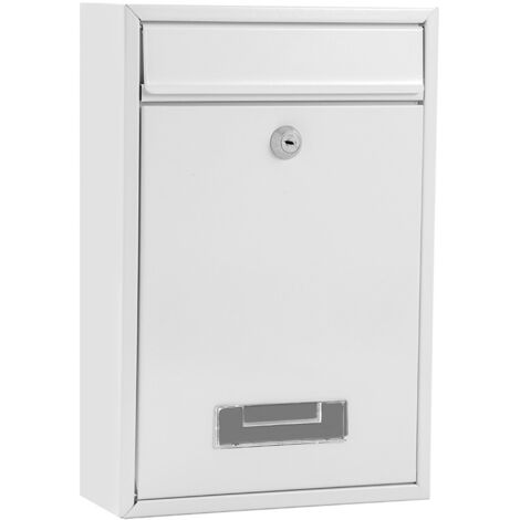 Wall-mounted mailbox, key-locked mailbox, with envelope dispenser, suitable for office, business, home, and decorative use, white. 32022085mm