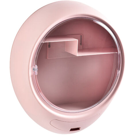 Wall Mounted Makeup Storage Box Oval Shape Waterproof Moistureproof Cosmetic Box Makeup Storage Case 01