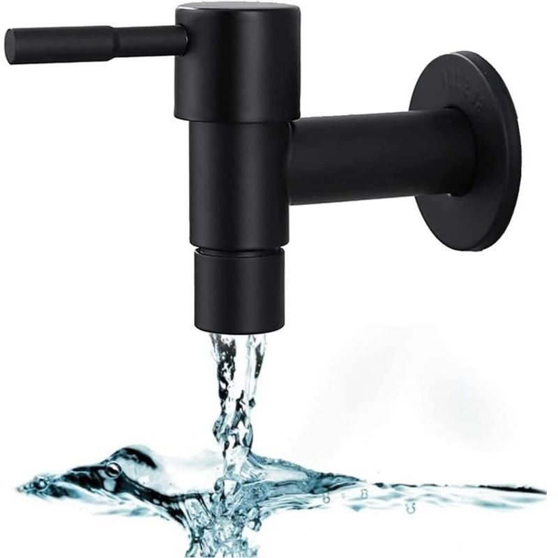 Wall-Mounted Mop Faucet, Stainless Steel Basin Mat Faucet, Pool Mop Faucets, Bathroom Sink Faucet, Outdoor Faucet, Black Wall-Mounted Faucet for