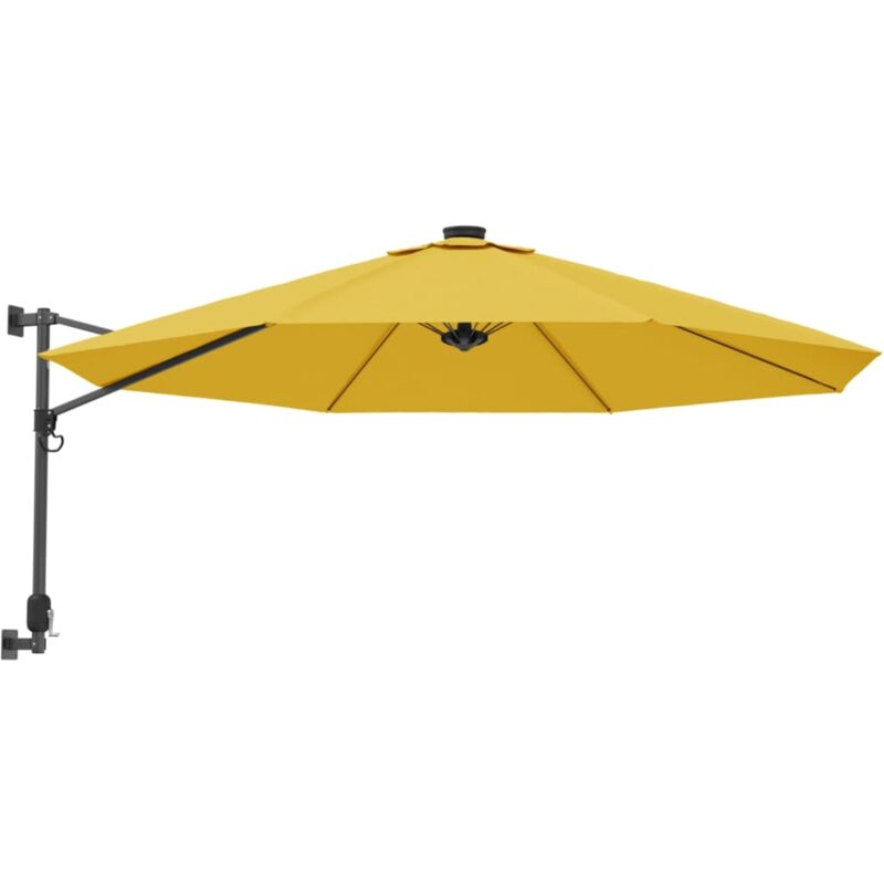 Wall-mounted Parasol With Leds Yellow 290cm Vidaxl