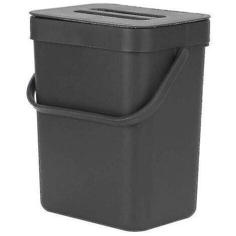 Wall Mounted Plastic Trash Bin with Cover Kitchen Recycling（Black）