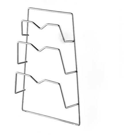 Wall Mounted Pot Lid Rack 3 Layers Multifunction Stainless Steel Lid Holder Chopping Board Storage Rack for Kitchen