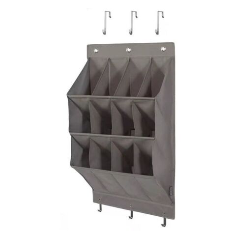Wall-mounted shoe storage bag multi-functional door back storage hanging bag sundries multi-layer gray finish 12 single grid jc0VW4ZHxe4